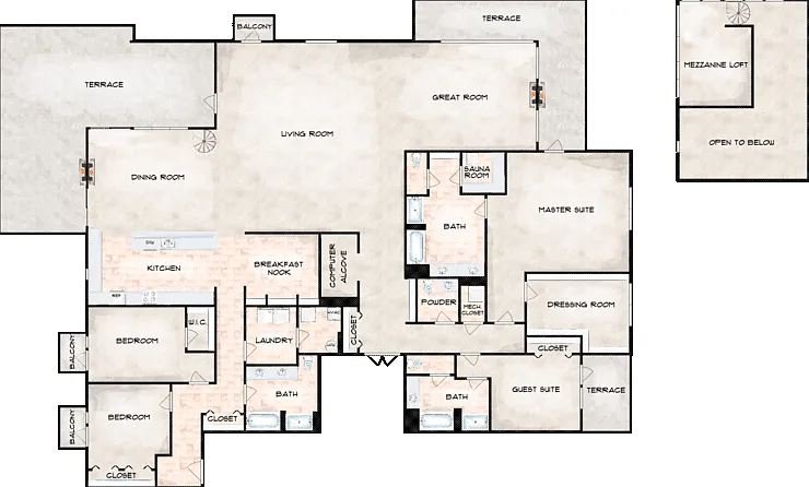 Grandview Penthouse Floorplan Diagram