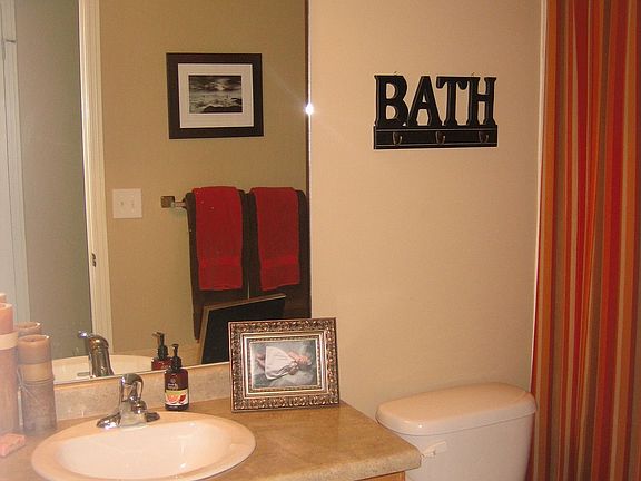 Upstairs bathroom with custom 16in tile