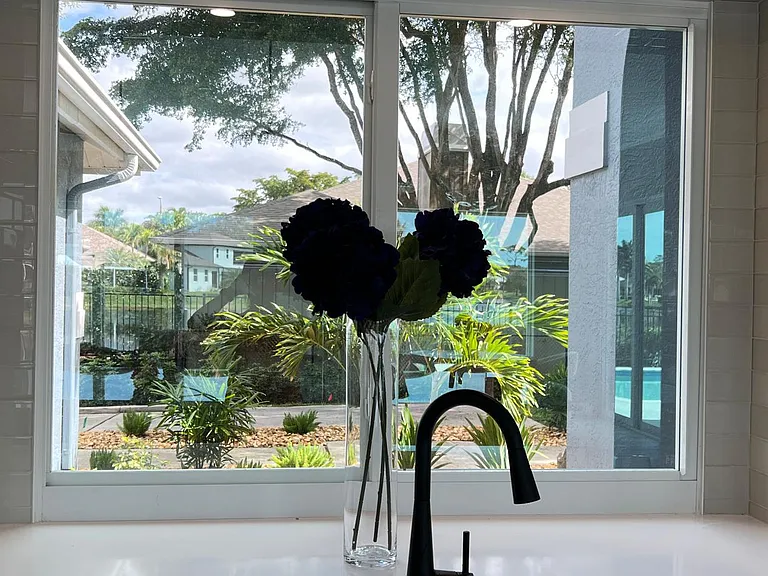 Kitchen view to driveway