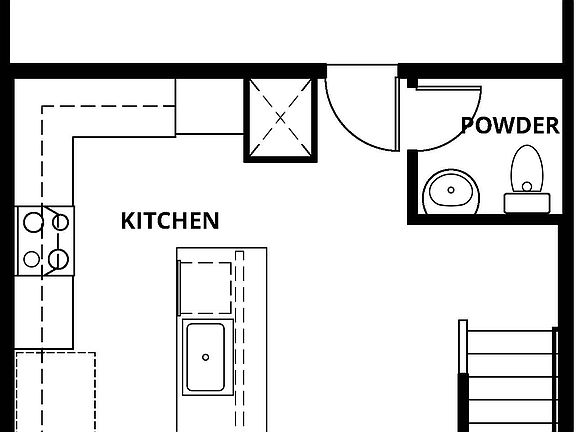The second floor of the Sapphire has the kitchen and family room.