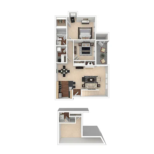 Floor plan The Brewster with Loft