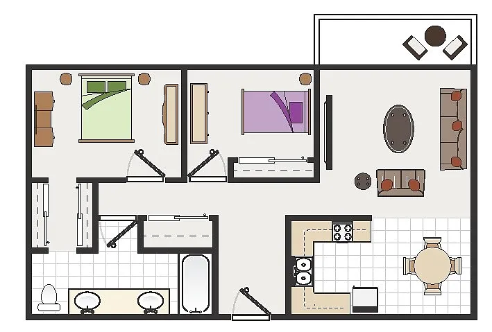 Floor plan Two Bedroom