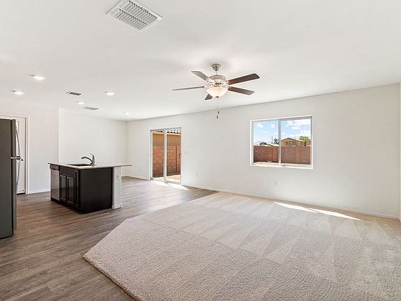 Open-concept layout with a spacious family room and dining area.