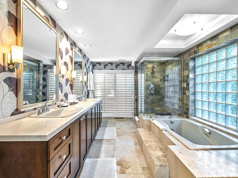 Double sinks in master bath.