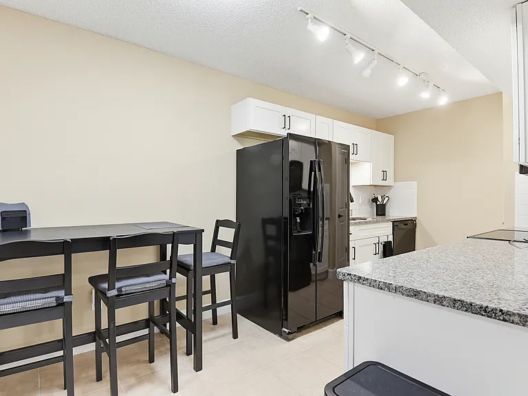 Kitchen with bar table