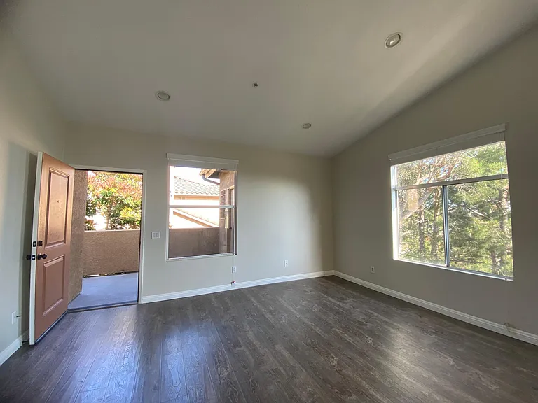 Living room with large windows