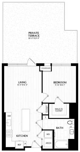 Floor plan 1 Bed/1 Bath-A5M1