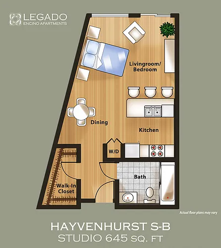 Floor plan Studio 1 Bathroom