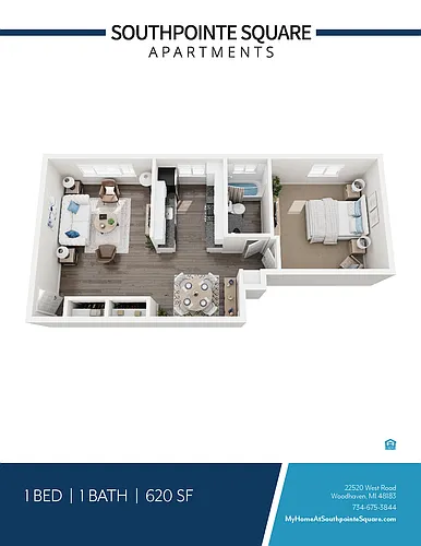 Floor plan 1 Bed 1 Bath