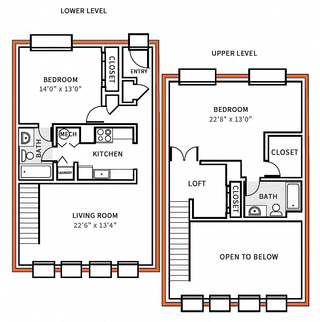 Floor plan Josephine w/Balcony (Large)