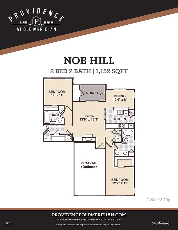 Floor plan 2B2B Nobhill - Renovated