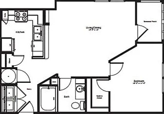 The Ballet: 654 sq. ft. with a screened patio or balcony, spacious walk-in closet, and in-home laundry right at the entry. The Ballet: 654 sq. ft. with a screened patio or balcony, spacious walk-in closet, and in-home laundry right at the entry.