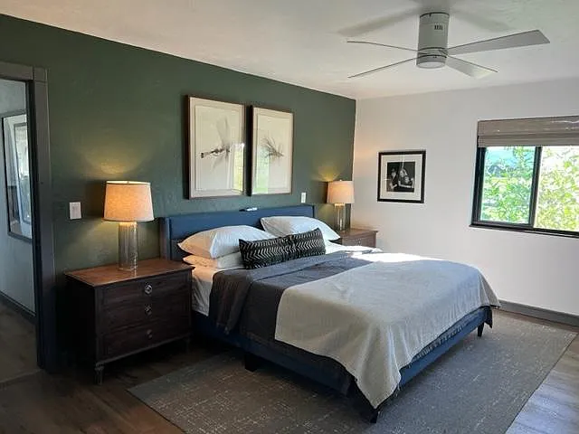 Main level master bed with king