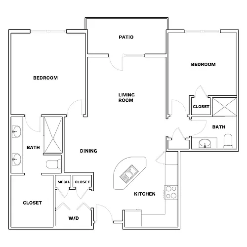 Floor plan F-2B2B Avanti Reno