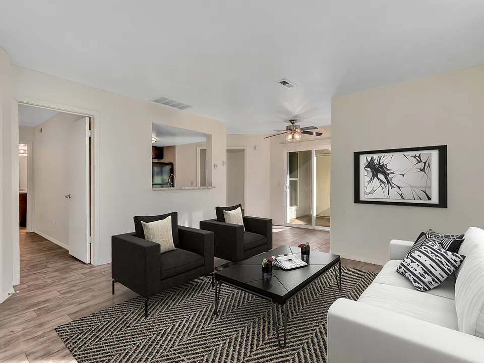 Virtual Stage 2 bedroom living room
