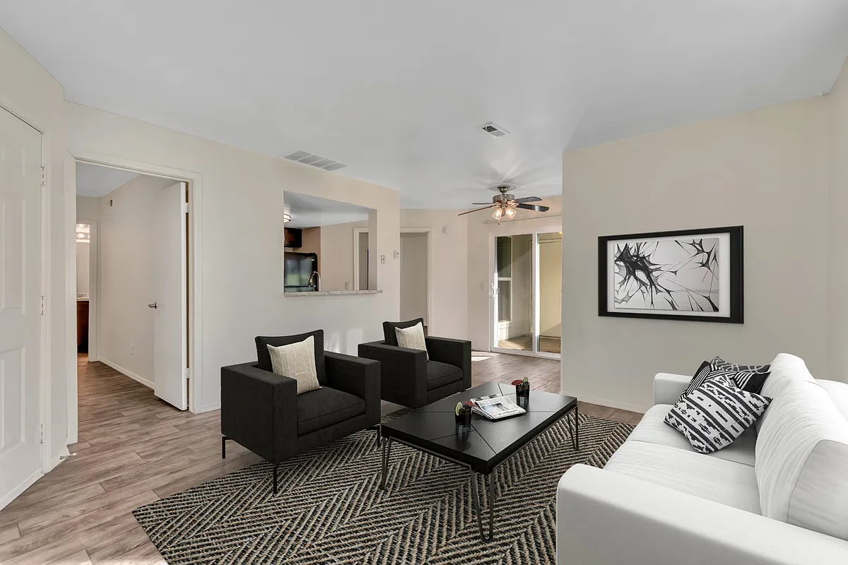Virtual Stage 2 bedroom living room - 7850 S Promontory Way #A203