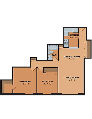 Floor plan Two Bedroom
