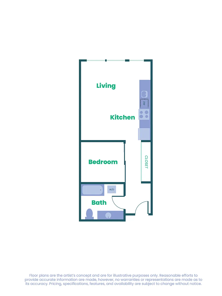 Floor plan The Teel - Open 1x1 - A4
