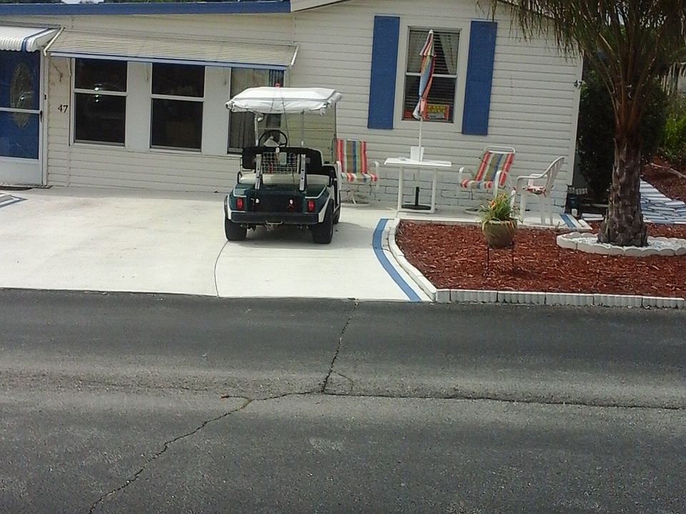 front view from pool