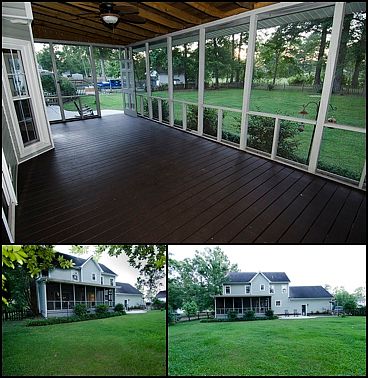 Screened Back Porch with grilling patio and Fenced backyard