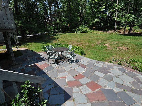 Patio in Wooded Backyard