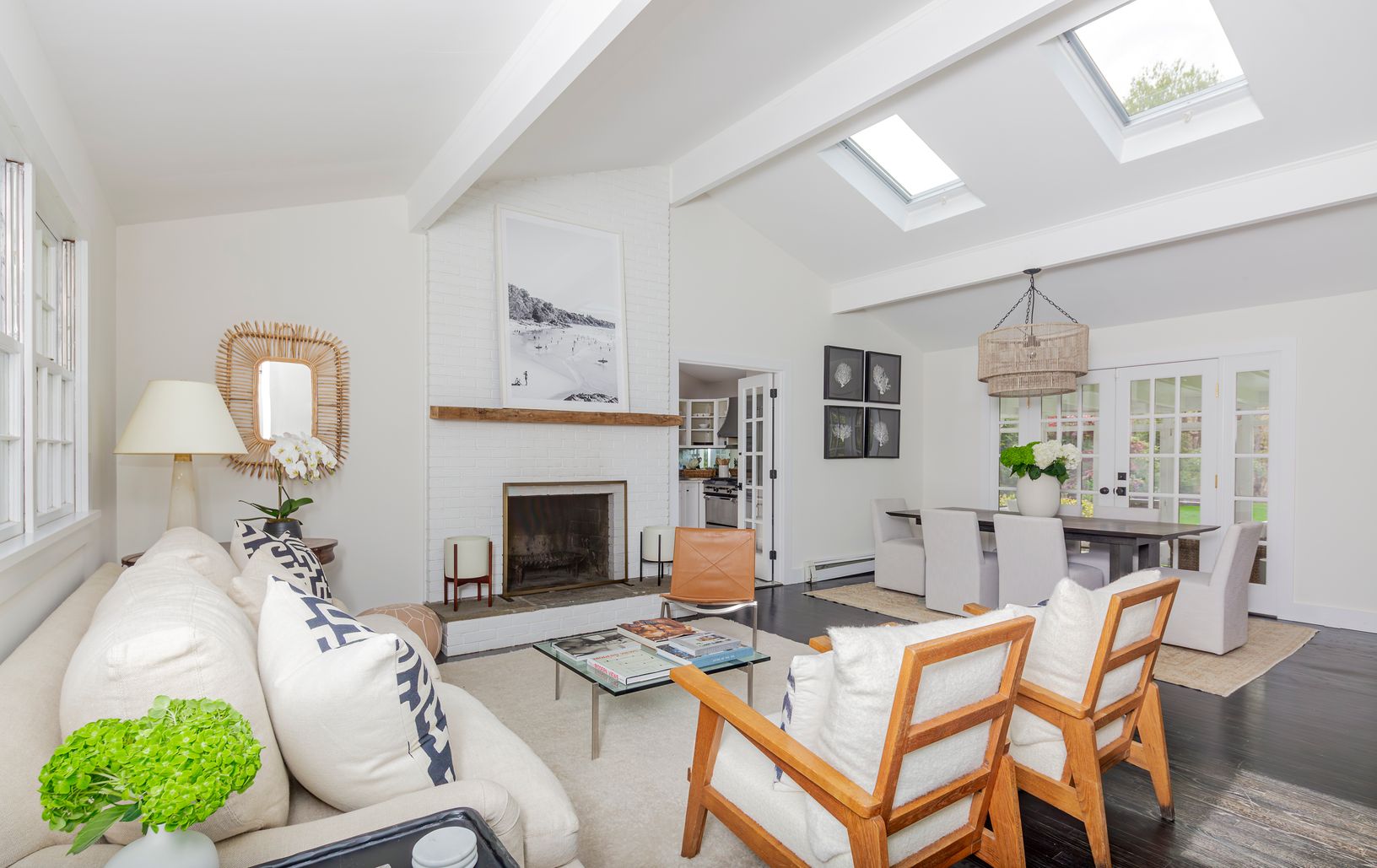 Open living/dining with Fireplace