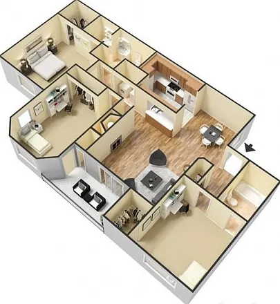 Three Bedroom with Fireplace Three Bedroom with Fireplace