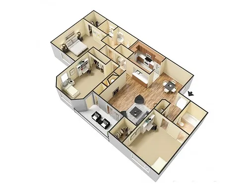 Floor plan Villa with Fireplace