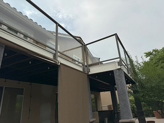 back yard/patio and balcony