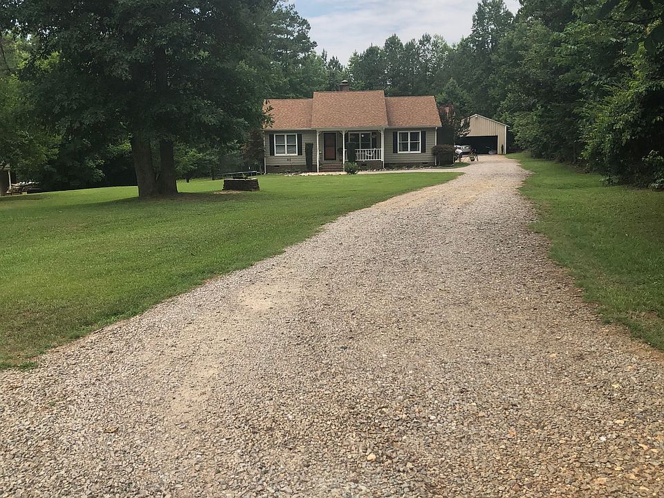 Long gravel driveway