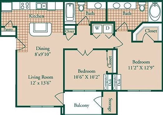 2 bd. 2 ba. - 948