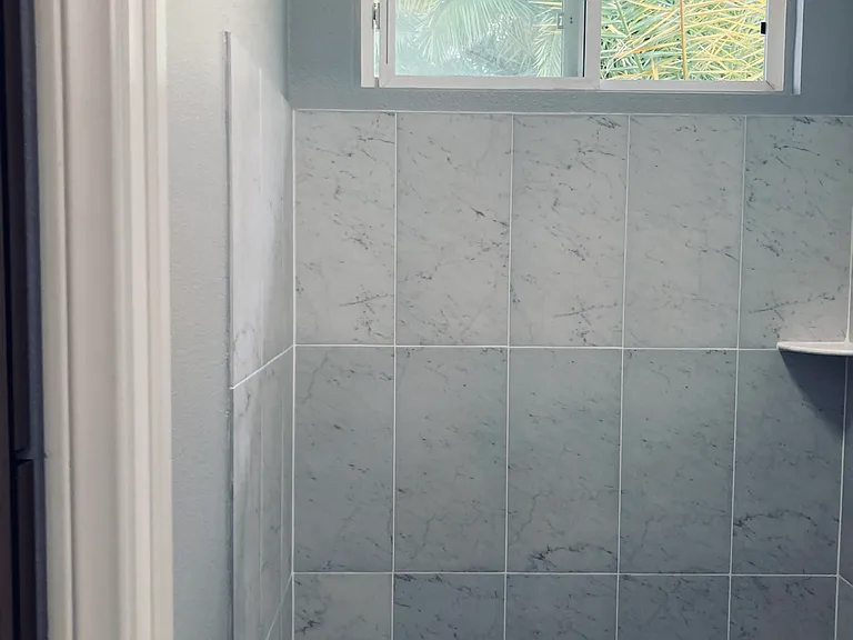 New walk in shower view