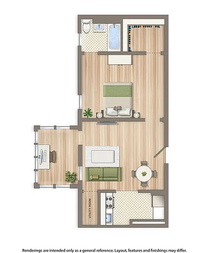 Floor plan 1 Bedroom C