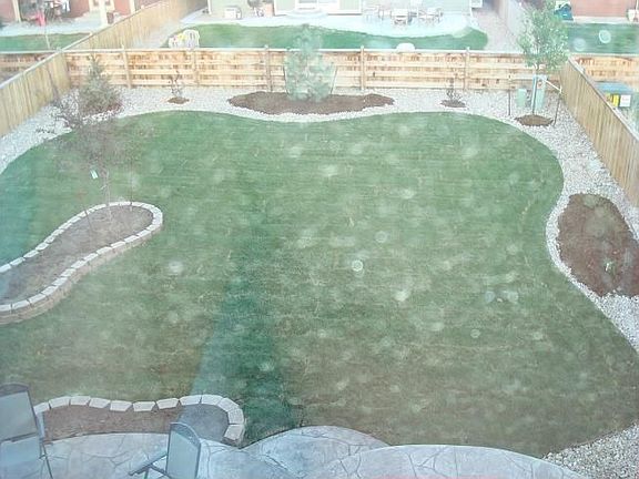 Professionally Landscaped Back Yard with Sprinkler System