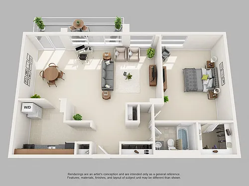 Floor plan One Bedroom Deluxe - East