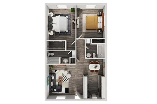 Floor plan 2 bed/2 bath Cypress