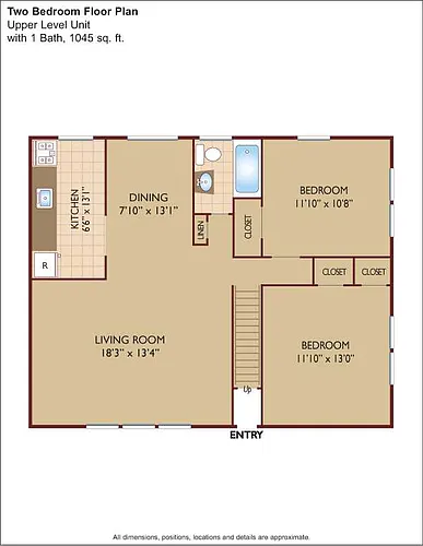 Floor plan $2.14/sq.ft. - Two Bedroom