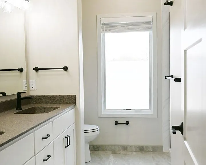 Bright bathroom at Lyric Townhomes.
