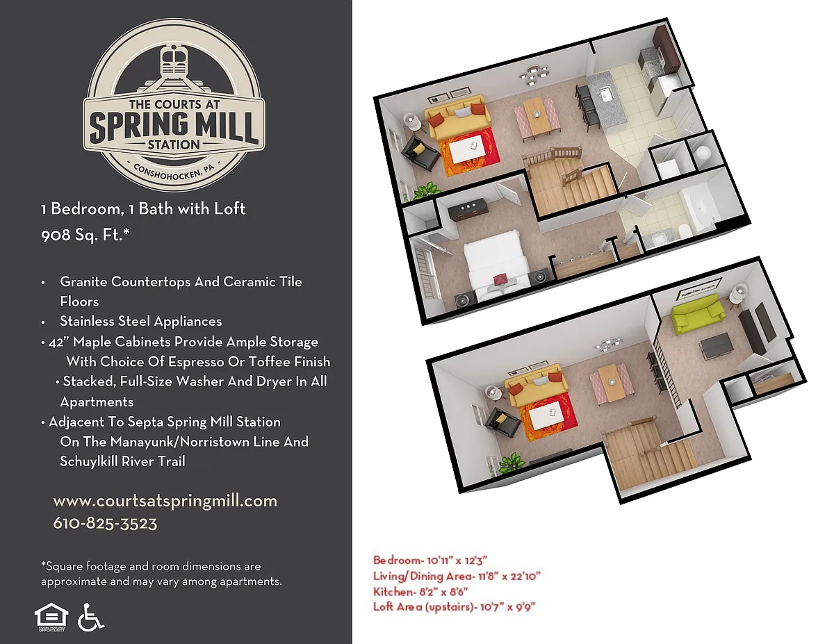 Floor plan 1 Bed 1 Bath Loft