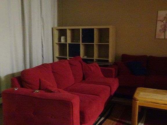 Living Room with large balcony door provide lots of natural lighting