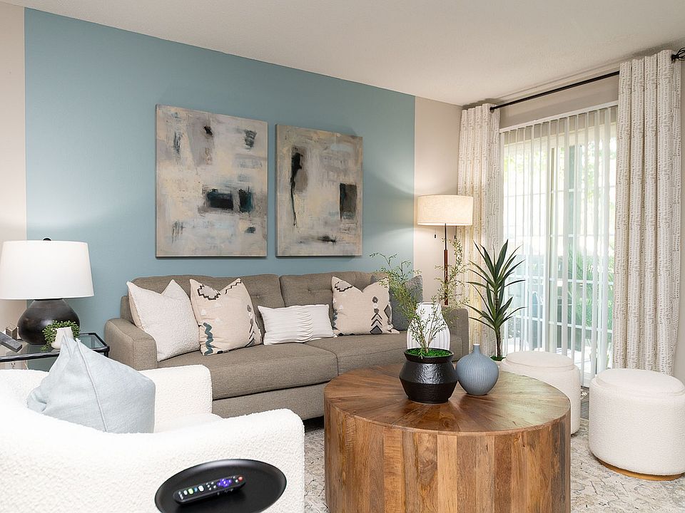 Spacious living room with hardwood-style flooring