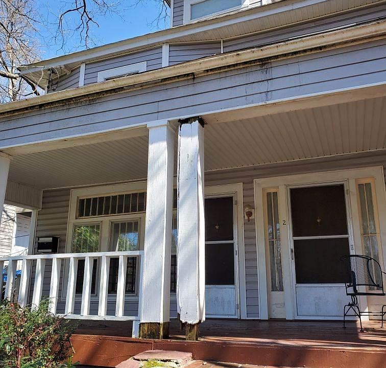 front of home, large porch quiet space