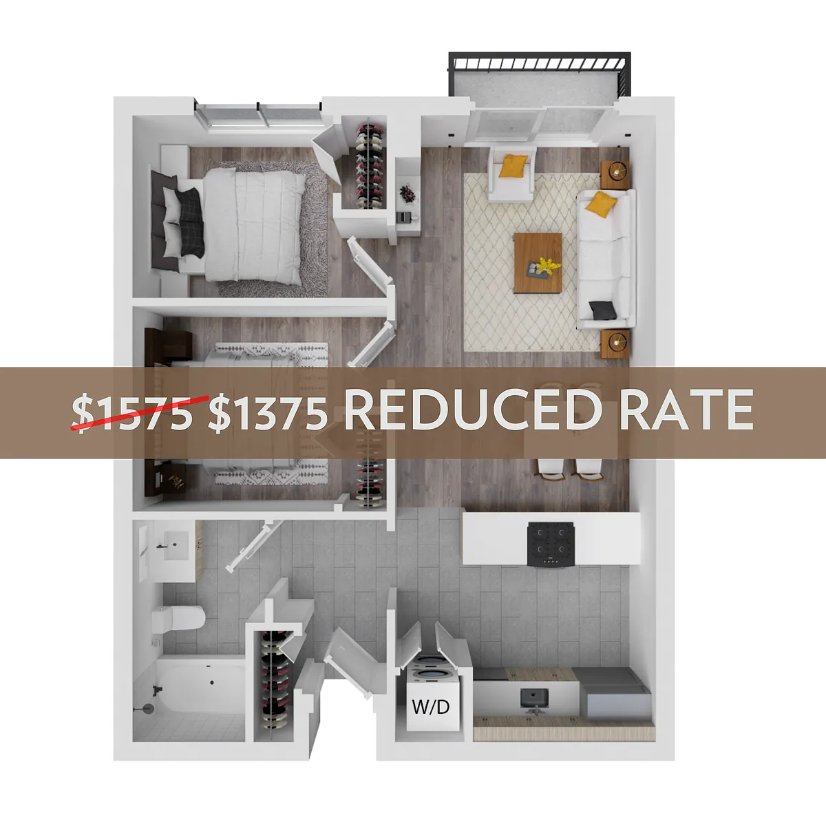 Floor plan 2BR/1BA - ALT