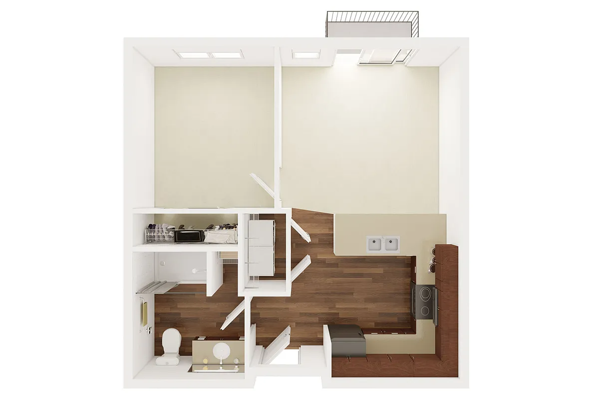 Floor plan 1 Bedroom, 1 Bathroom