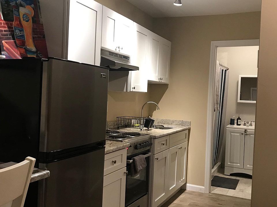 small kitchen with stainless steel appliances