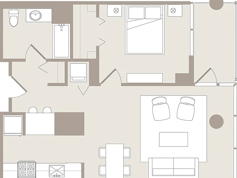 1 Bed/1 Bath - 752 sq ft