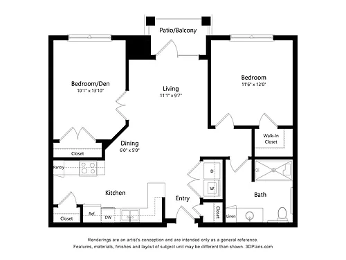Floor plan 2A - All Utilities Included