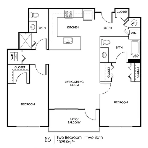 Floor plan B6: 2 Bed 2 Bath