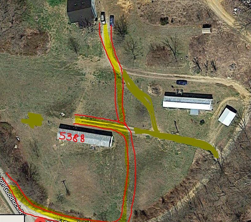 New Driveway/shared (in red)