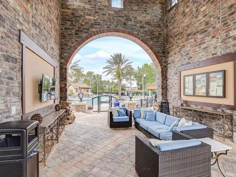 at the entrance of the club house